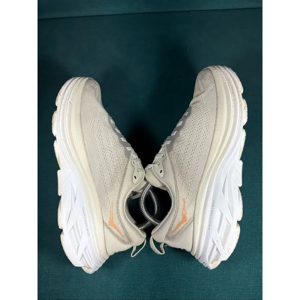 Hoka One One Bondi 8 Women's Size 9.5B Running Shoes - Harbor Mist / Peach